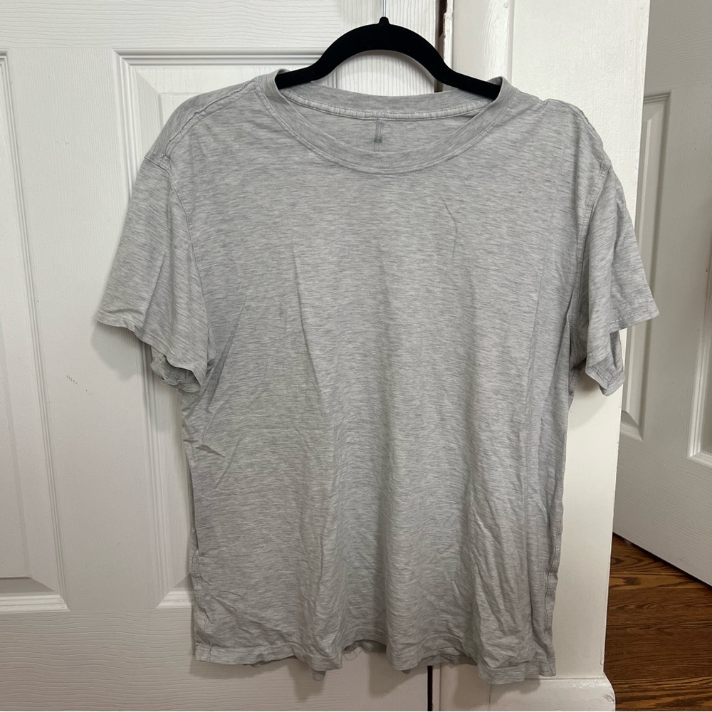 Lululemon All Yours Cotton Crewneck T-Shirt Heather Core Ultra Light Grey